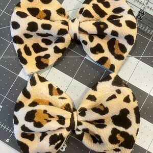 Leopard Pattern Hair Bows for Kids or Babies